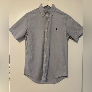 Ralph Lauren Blue and White Casual Button Down Shirt